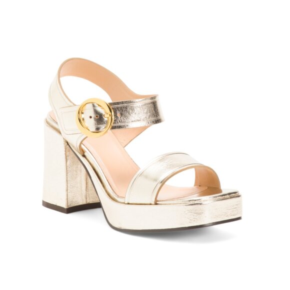 ODISSI Light Gold Leather Yuki Cozy Footbed Sandals - Picture 1 of 2